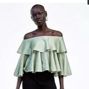 Zara Green off the shoulder top